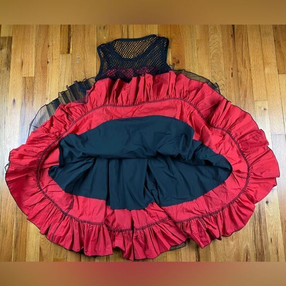 Pyon Pyon Punk Gothic Dress Black And Red With Fish Net - Picture 10 of 10